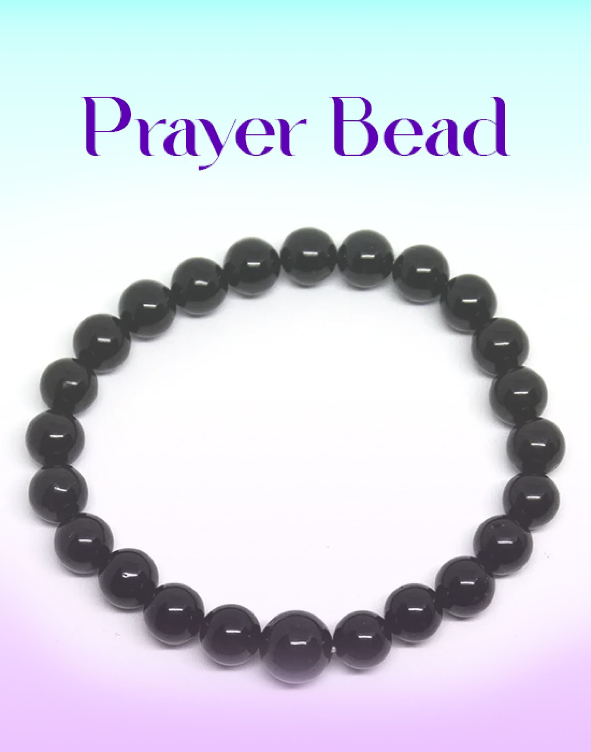 Beaded Black Obsidian Wrist Band